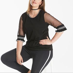 Junarose Sporty Top with Sheer Sleeves 2x